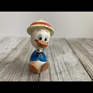 Donald Duck 2" Wooden Mid-Century SUPER RARE Hand Painted Miniature Figurine